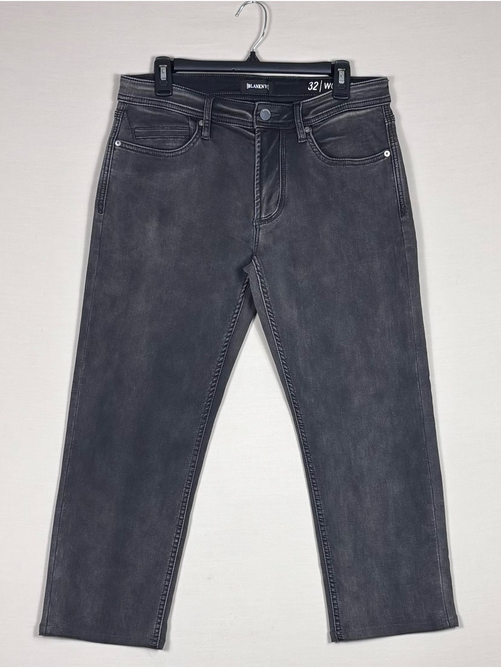 BLANKNYC Wooster Gray Coated Crop Jeans Womenβs Size 32 Ankle Denim